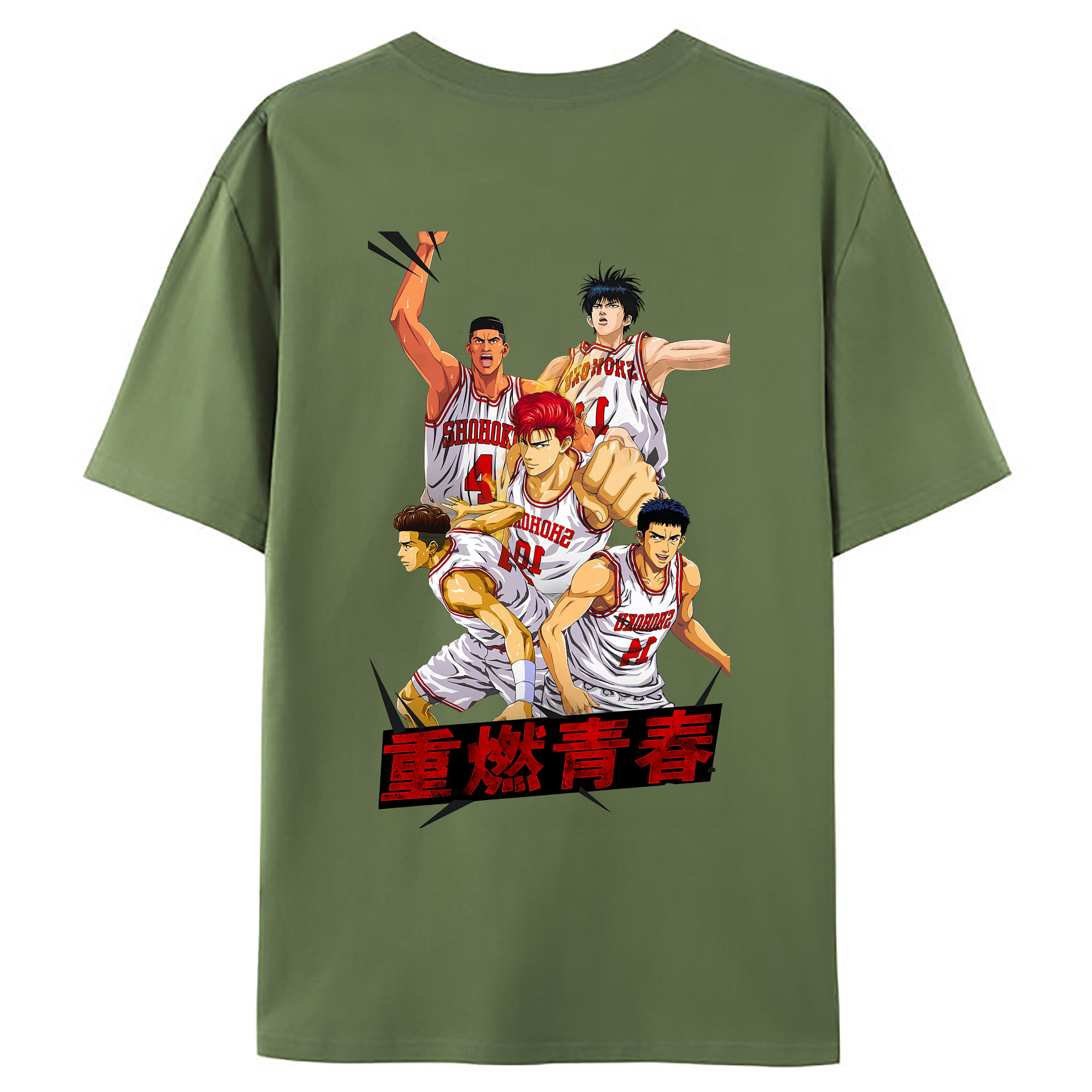 （画像用） SLAM DUNK／スラムダンク 綿100％ メンズ半袖Tシャツ（バックプリント） 通気性